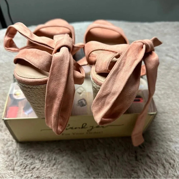 Seraih Womens Lace up Espadrilles Platform Wedges Heels Tie Ankle Shoe Size 8.5 - Picture 7 of 12